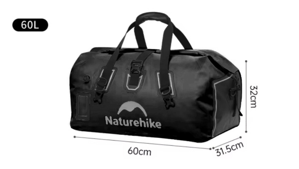 Гермосумка Naturehike 60 л ПВХ (черная)