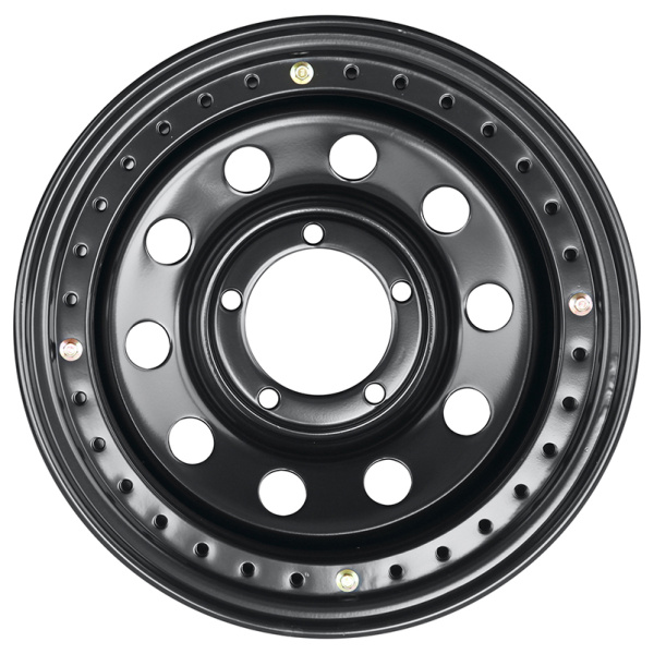 Диск УАЗ крашеный черный 5x139,7 8xR16 d110 с псевдо бедлоком (черный)