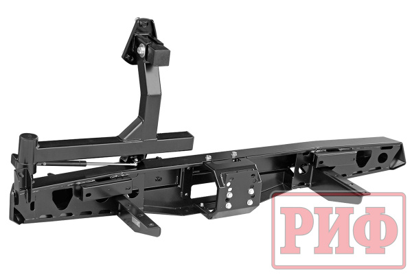 Бампер РИФ задний УАЗ Буханка с площадкой под лебёдку, калиткой и фонарями, стандарт