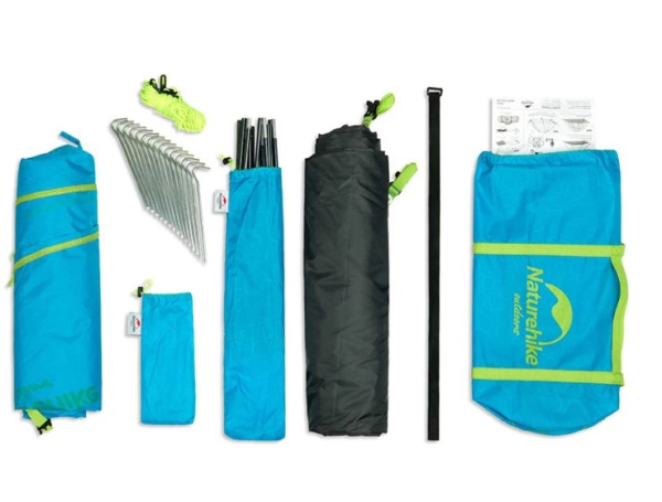 Палатка Naturehike P-Series 3-местная, алюминиевый каркас, голубая