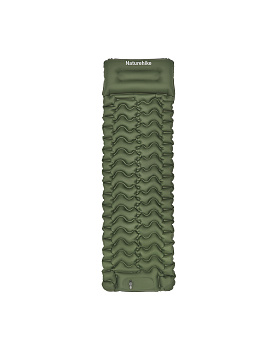 Коврик надувной Naturehike FC01 200х60х6,5 см, с подушкой, с насосом, зеленый