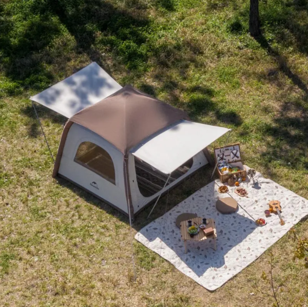 4 Палатка Naturehike Ango, 2-местная, быстросборная, алюминиевый каркас, бежевая