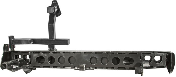 Бампер РИФ силовой задний Toyota Hilux 2005-2014 с квадратом под фаркоп, калиткой, фонарями, подсветкой номера