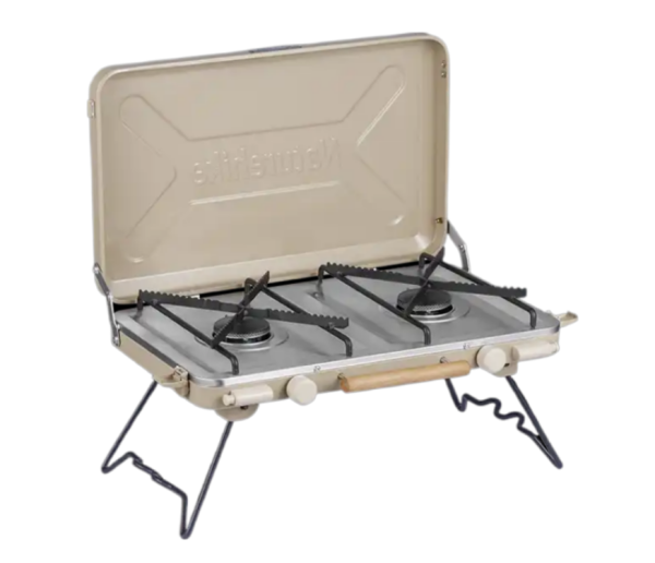 Плита газовая Naturehike 2,5 кВт, двухконфорочная, бежевая
