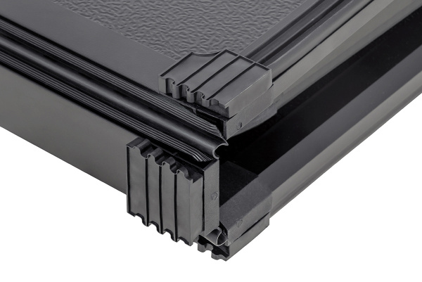 Крышка кузова РИФ для Great Wall Poer KingKong, трёхсекционная 1630х1610/1570 мм, алюминиевая, черная