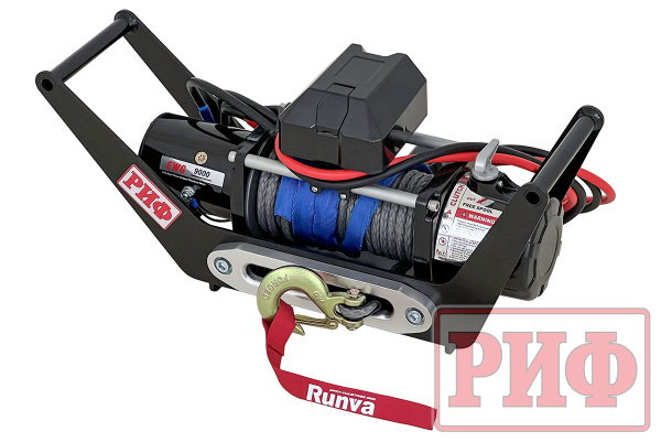 Лебёдка переносная РИФ 9000SR c площадкой в квадрат для фаркопа и проводами (в сборе) Лебёдка переносная РИФ 9000SR c площадкой в квадрат для фаркопа и проводами (в сборе)