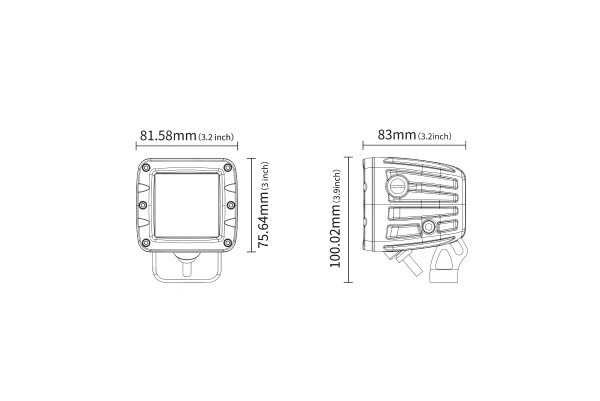 Светодиодные фары рабочего света AURORA 76x76 мм 40W (комплект 2 шт)