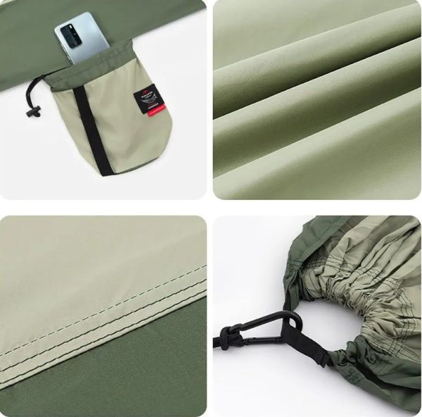 Гамак Naturehike без планок, туристический, эпонж, зеленый