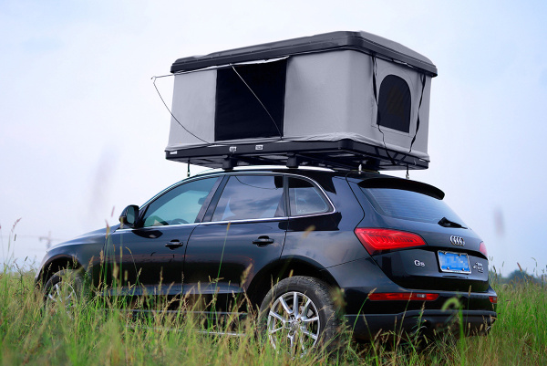3 Палатка на крышу автомобиля РИФ Hard RT04-125, корпус черный, тент серый 3 Палатка на крышу автомобиля РИФ Hard RT04-125, корпус черный, тент серый