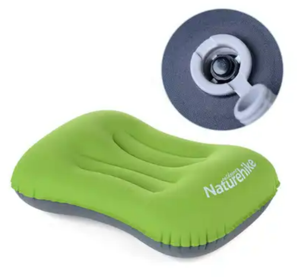 2 Подушка туристическая надувная Naturehike 42x32x11см, зеленая
