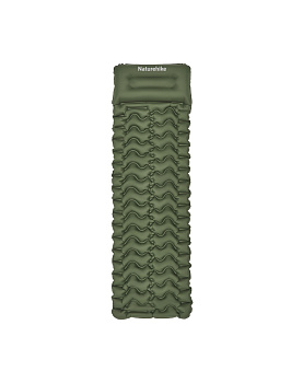 Коврик надувной Naturehike FC01 200х60х6,5 см, с подушкой, зеленый