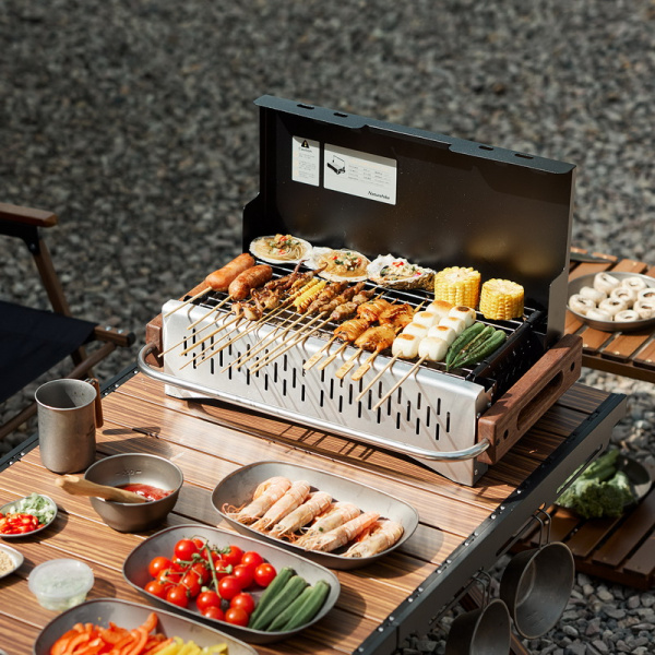 Гриль угольный Naturehike BBQ, черный