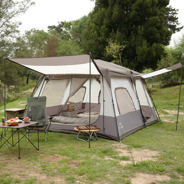 4 Палатка Naturehike Cape 12.9 быстросборная, серая