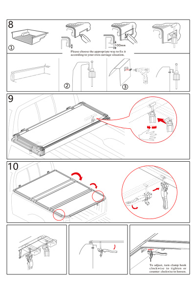 Крышка кузова РИФ для Dodge Ram 2009 с рембоксами, трёхсекц. 1763х1346 мм, алюм., черная (5,8 ft)