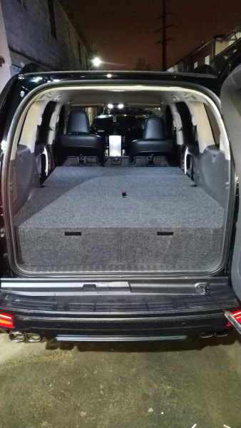 Органайзер в багажник для Toyota Land Cruiser Prado 150 (2 выдв.ящика+спальник) дорестайлинг
