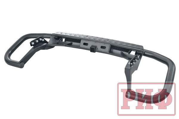 Бампер РИФ задний силовой/защита штатного бампера Mitsubishi Pajero Sport 2015-2020 c квадратом под фаркоп