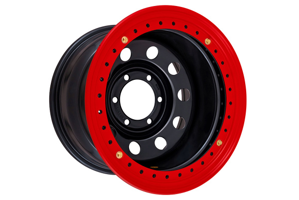 Диск усиленный Тойота Ниссан стальной черный 6x139,7 10xR16 d110 ET-44 с бедлоком (красный)