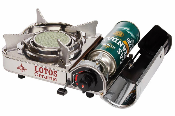 Плита газовая TOURIST LOTOS CERAMIC портативная, керамическая, в кейсе