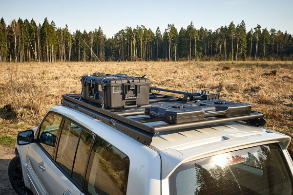 Багажник экспедиционный (платформа) алюминиевый РИФ 1150x2080 мм для Mitsubishi Pajero IV